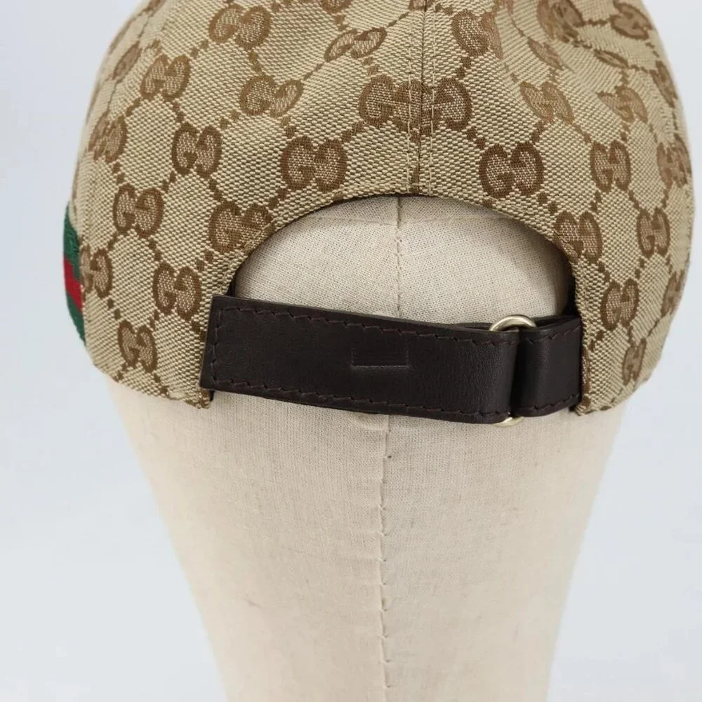 GUCCI GG Canvas baseball Cap M Beige Red Green 200035 Auth am9353 - Picture 7 of 14